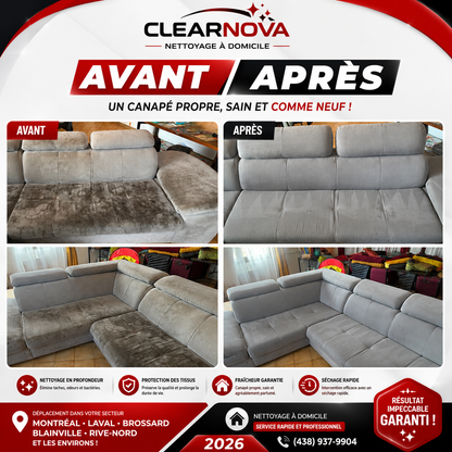 Nettoyage Professionnel de Canapés & Sofas